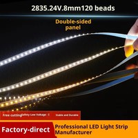 Barre lumineuse LED pour armoire 2835, DC 12V/24V, lumière douce, 120 LED, PCB 8mm, éclairage linéaire, IP67 étanche, CRI90, température de couleur multi-couleurs pour