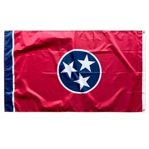 Pemasok Tiongkok disesuaikan bendera negara bagian Tennessee 3X5 bersisi ganda 3X5 luar ruangan bendera negara bagian Tennessee TN