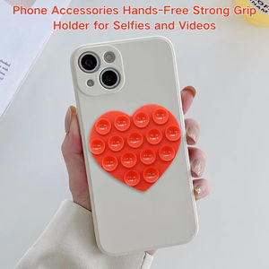 Tapis à ventouse en silicone double face en forme de cœur Support pour téléphone portable Support pour téléphone portable pour selfies et vidéos - Product Image 2