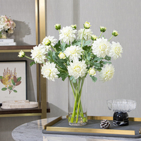 Arrangement de plantes artificielles faites à la main OEM, bouquet de fleurs en soie, fleurs en plastique, vase en verre, tige câblée, taille personnalisée pour mariage