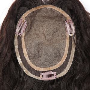 रेशम ऊपर बंद मानव बाल अव्वल, क्लिप में बाल टुकड़ा के लिए पतली बाल पर शीर्ष - Product Image 3