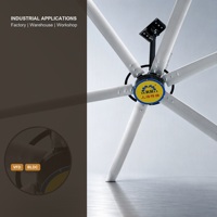 Ventilateur de plafond industriel HVLS 24 pieds avec moteur BLDC écoénergétique et pales en alliage d'aluminium 6/8 pour grandes installations