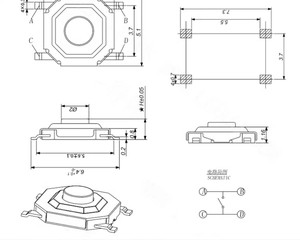 Emballage de ruban et de bobine Bouton de tête en cuivre à 4 broches Bouton de micro-interrupteur 4*4*1.5 Interrupteur tactile SMD - Product Image 3