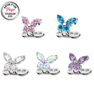 <span class=keywords><strong>Piercing</strong></span> Dérmico de Titanio G23 F136 con Diseño de Mariposa, Joyería de Moda, Microdermals, Piercings Corporales, Joyería para la Parte Superior del Cuerpo - Product Image 3