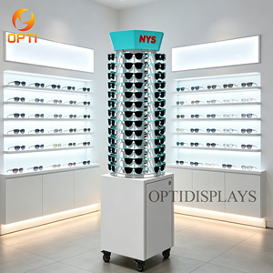 Expositor de <span class=keywords><strong>Gafas</strong></span> Independiente con Base con Cerradura, Soporte Móvil para Exhibición de <span class=keywords><strong>Gafas</strong></span> Ópticas para Comercios en Centros Comerciales - Product Image 2