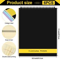 Pack économique de cahiers spirales écologiques, durables et recyclables avec couverture imprimée, 6x9 et 8,5x11 pouces, pour cadeau d'affaires