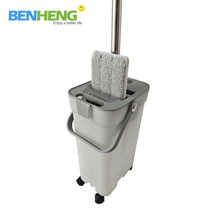 BENHENG Seau à 3 compartiments, eau propre <span class=keywords><strong>et</strong></span> eau sale séparées, seau transparent, NOUVEAU balai plat avec seau 2026 - Product Image 2