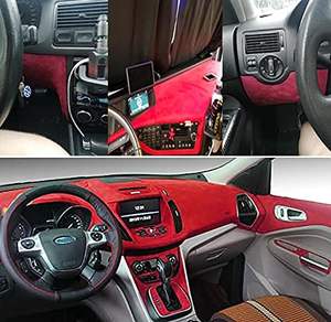 Film en tissu suédé rouge en vente chaude - Film auto-adhésif pour l'intérieur de la voiture pour le tableau de bord, le panneau de porte - Product Image 6