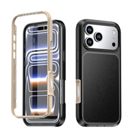 Coque antichoc JUNBO hybride avec design blindé et boutons tactiles IA en PC et TPU pour iPhone 18 17 16 15 Pro Max, protection renforcée du pare-chocs