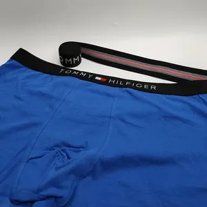 عينة مجانية لون مخصص عرض ملابس داخلية ناعمة للرجال بوكسر سروال خصر ، حزام مطاط للرجال بوكسر