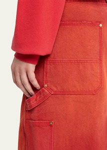 <span class=keywords><strong>Pantaloni</strong></span> da Lavoro da Uomo in Tela di Cotone Stile Falegname con Doppia Ginocchiera, Orlo Effetto Whisker, Lavaggio Rosso, Vita con Coulisse, Resistenti - Product Image 5