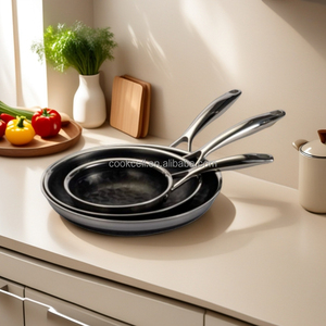 Chất Lượng Cao Cho Màu Xanh Kim Cương Gốm Men 3D Ft Mô Hình Tổ Ong Không Dính Chảo Chảo Bền Đồ Nấu Nướng Thương Hiệu Hàng Đầu Nhà Máy OEM - Product Image 2