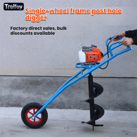 Tarière thermique 99cc à une roue avec tarières de 8, 10, 15, 20, 25 cm pour fermes et vergers