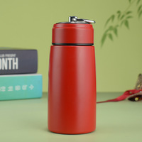 Bouteille d'eau isotherme portable de 300 ml avec anneau de transport flexible, flacon sous vide en acier inoxydable SUS 304 de 10 oz pour les voyages et le bureau