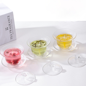 Décoration d'intérieur, bougies parfumées en cire de soja, style chinois, intérieur de la maison, bol à <span class=keywords><strong>thé</strong></span>, bougie en gel artisanale, aromathérapie - Product Image 4