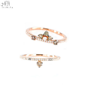 ซัพพลายเออร์ฮ่องกง ขายส่งเครื่องประดับ ดีไซน์วินเทจ เครื่องประดับหินธรรมชาติแท้ เพชรแท้ธรรมชาติ แหวนทองคำแท้ 18K สีโรสโกลด์ - Product Image 2