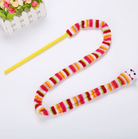 Jouet interactif pour chat Kinghon en forme de serpent en peluche, baguette de jeu en plastique pour chat