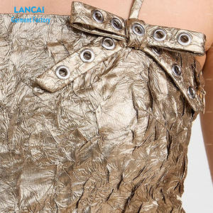 Fabricación personalizada verano Sexy sin mangas oro vestidos de deslizamiento de las mujeres al por mayor ropa de fiesta informal y de noche - Product Image 3