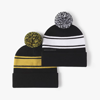 Gorro con pompón de punto personalizado con logotipo bordado gorro deportivo de invierno