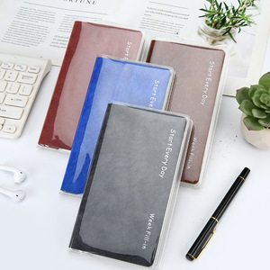 Carnet de planification hebdomadaire A6, couverture en similicuir souple gaufré, organisateur d'horaire quotidien pour les voyages, le bureau, l'école, les affaires - Product Image 4