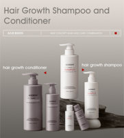 Ensemble de soins capillaires biologiques à marque privée, sans sulfate, shampooing et revitalisant bloquant la DHT avec huile de ricin et menthe poivrée pour des cheveux plus épais