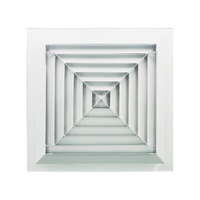 Diffuseur d'air de climatisation à lamelles en aluminium à 4 voies de conception victorienne moderne Diffuseur de ventilation de plafond carré pour bureau atelier