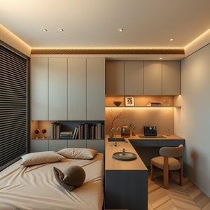 <b>Bedroom</b> Storage Solutions Modern Wood Tatami <b>Desk</b> Bookshelf with Minimalist Design <b>for</b> Apartment Villa & Hotel Use - Product Image 4