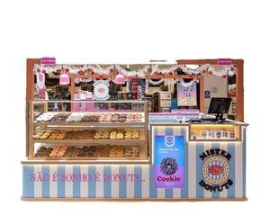 Kiosco de comida colorido personalizado, venta al por mayor, escaparate de donas de madera, pequeño centro comercial, diseño de quiosco de comida a la venta - Product Image 2