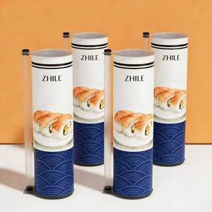 Envase Redondo Desechable Personalizado para Sushi, Tubo Push-Up, Cilindro para <span class=keywords><strong>Burritos</strong></span>, Embalaje de Grado Alimenticio, Bambú/Poliéster, Impresión UV de Lujo - Product Image 6