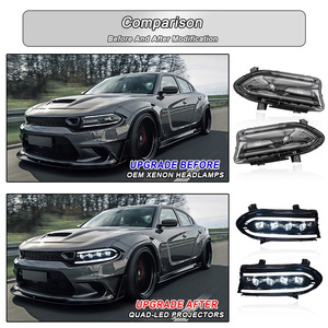 <span class=keywords><strong>Faro</strong></span> Anteriore Animato <span class=keywords><strong>RGB</strong></span> Completo SINDAR con Quattro Lenti e Luci Diurne (DRL) per Dodge Charger SRT HellCat 2015-2021 Facelift 7a Generazione 15-21 - Product Image 2