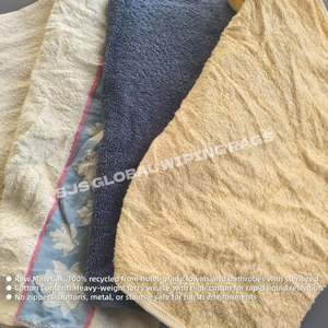 Trapos de limpieza de algodón 100% de colores, trapos de algodón reciclados de colores, trozos de toalla cortados para uso industrial. - Product Image 4