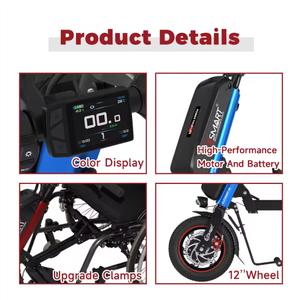 Nuevo Diseño, Fácil de Plegar, 1000W para Silla de Ruedas Manual A8, Rueda Delantera, Velocidad de 40KM/H, Batería Integrada de 15/20AH - Product Image 4