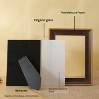 Bingkai Foto Kayu Vintage Walnut MDF 6x4 Inch untuk Meja dan Dinding, Dekorasi Rumah Retro untuk Ruang Tamu dan Kamar Tidur, Logo Kustom OEM