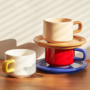 Low Stock Manufacturer's Price 6 Styles of Color Contrast <b>Arabic</b> Coffee Cup with Saucer Ceramic <b>Tea</b> Cups & Saucers - Product Image 6