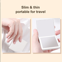 Miroir compact avec lumière 1X/2X grossissement LED miroir de poche miroir de maquillage de voyage pour fille cadeau