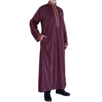 Robe longue traditionnelle pour hommes arabes, style saoudien, thobes d'hiver pour hommes, vêtements musulmans islamiques en polyester