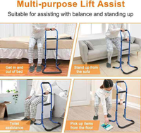 Barre d'appui pour se lever en aluminium, réglable en hauteur, multi-poignées, antidérapante, aide à la mobilité pour personnes âgées, assistance à la sortie du lit
