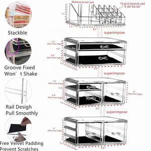 Organizador de Maquillaje Transparente para Tocador, Almacenamiento de Cosméticos, Joyas, Lápiz Labial, Brochas de Maquillaje, Productos de Belleza, Escritorio para Pinzas de Pelo - Product Image 2