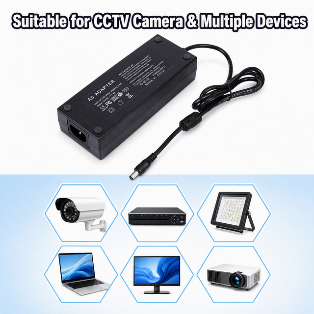 12V 10A 120W AC DC Lap Power Adapter 5.5x2.5mm Power Supply for Variety Equipment Desktop Device