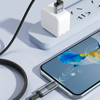 Cable de Carga Rápida Tuti de 100w, 1.2m, Cable de Datos USB Tipo C a C con Trenzado de Nailon para Teléfono con Pantalla, en Stock