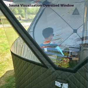 Portable en aluminium étanche tente extérieure pêche d'été pêche sur glace <span class=keywords><strong>plage</strong></span> Sauna utiliser coton ignifuge deux portes fenêtre - Product Image 2