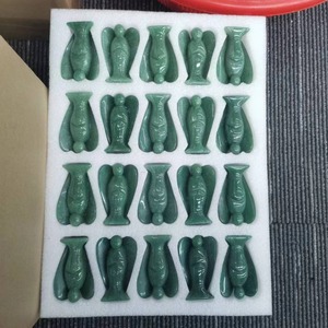 1.5 "pierre précieuse sculptée à la main prier ange Statue cristal de guérison Rose Quartz oeil de tigre <span class=keywords><strong>Aventurine</strong></span> obsidienne ange Figurine Decora - Product Image 3
