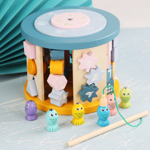 <span class=keywords><strong>Once</strong></span> en uno niños cuentas multifuncionales de madera alrededor del rompecabezas para padres e hijos aprendizaje emparejado bebé educación temprana juguete de pesca - Product Image 4