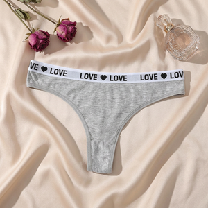 Tangas de Algodón Gris para Mujer al por Mayor, Ropa Interior de Moda, Tanga Sexy de Cintura Baja, Bragas Deportivas Transpirables para Mujer - Product Image 3