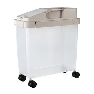 Distributeur de riz de nouvelle conception, grande capacité de 20 kg, contenants de stockage alimentaire étanches, conteneur à riz en plastique mobile avec roues - Product Image 5