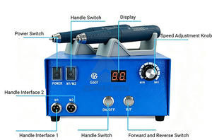 Micromotore Portatile 250W 90000rpm per Incisione di Denti, Gemme, Smeraldi, Bracciali e Macchina per Taglio di Radici e Steli di Zenzero - Product Image 3