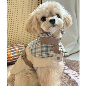छोटे कुत्ते चार सीज़न एंटी-मोलटिंग वसंत शरद ऋतु पालतू कुत्ते के कपड़े पतली शैली पश्चिमी शैली फैशनेबल ब्रिटिश शैली जोड़ी - Product Image 1