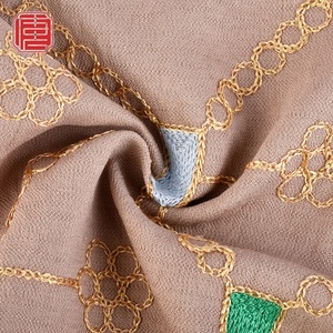 2023 nuevo diseño personalizado Nylon rayón <span class=keywords><strong>Crespo</strong></span> tela bordada para prendas de mujer - Product Image 2