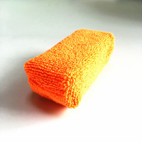Stock disponible 450 pièces emballage petite taille Orange cire applicateur tampon microfibre éponge bloc de mousse pour voiture détaillant approvisionnement