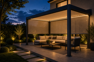 Gazebo Eléctrico Inteligente RK-C3 de Aluminio con Persianas Ajustables, Pabellón para Patio Exterior para Ocio Familiar y Fiestas - Product Image 2